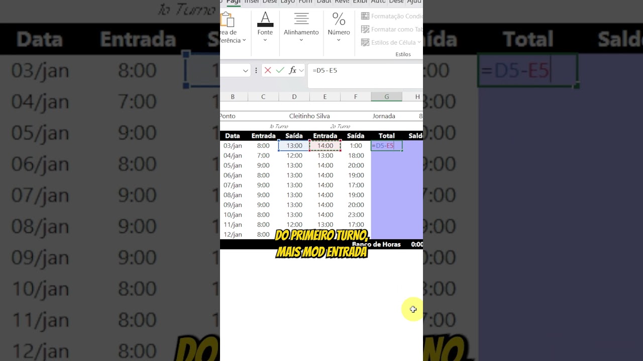 USE ISSO: O SEGREDO para FAZER PLANILHAS DE BANCO DE HORAS sem ERROS! CONFIRA AQUI! 