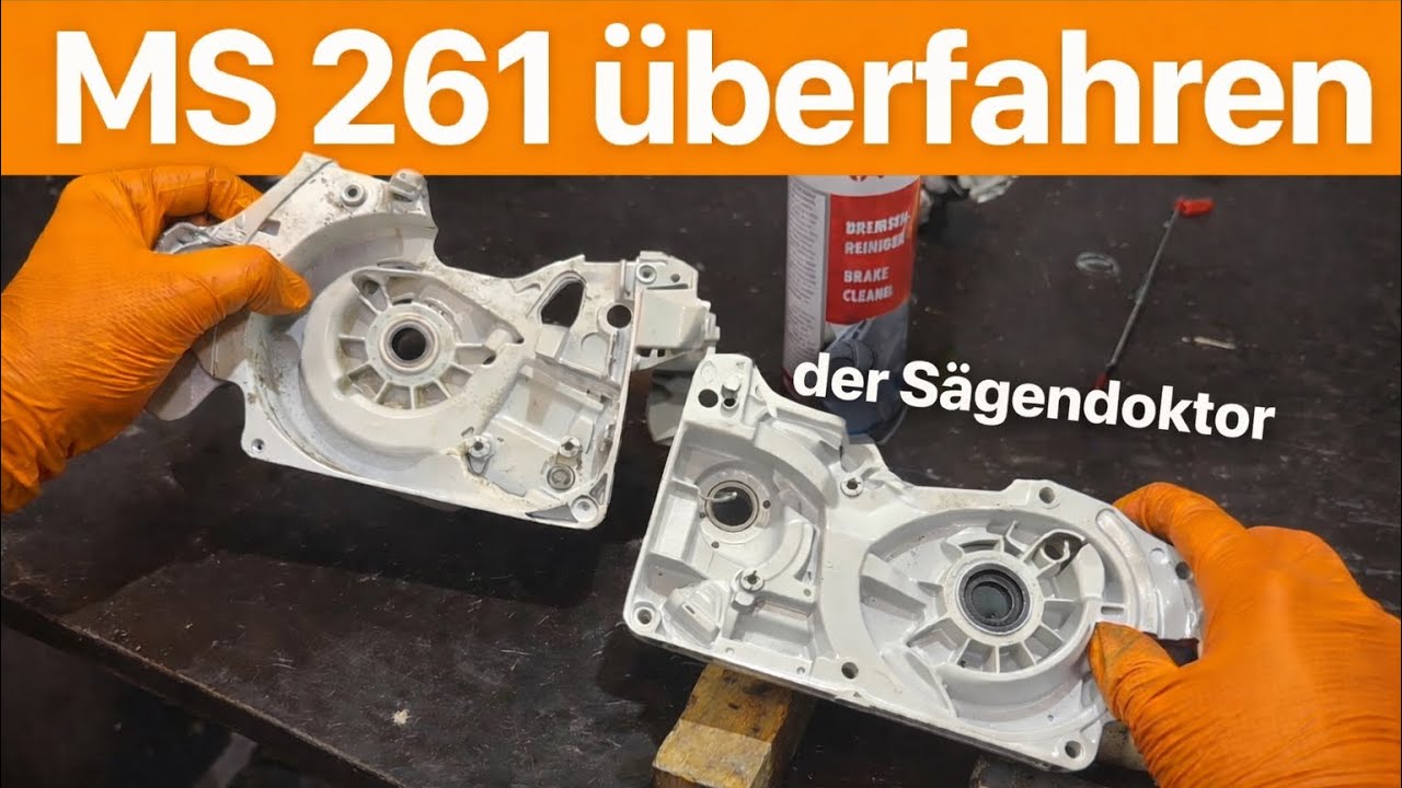 Komplett zerlegte STIHl MS 261 auf der Werkbank