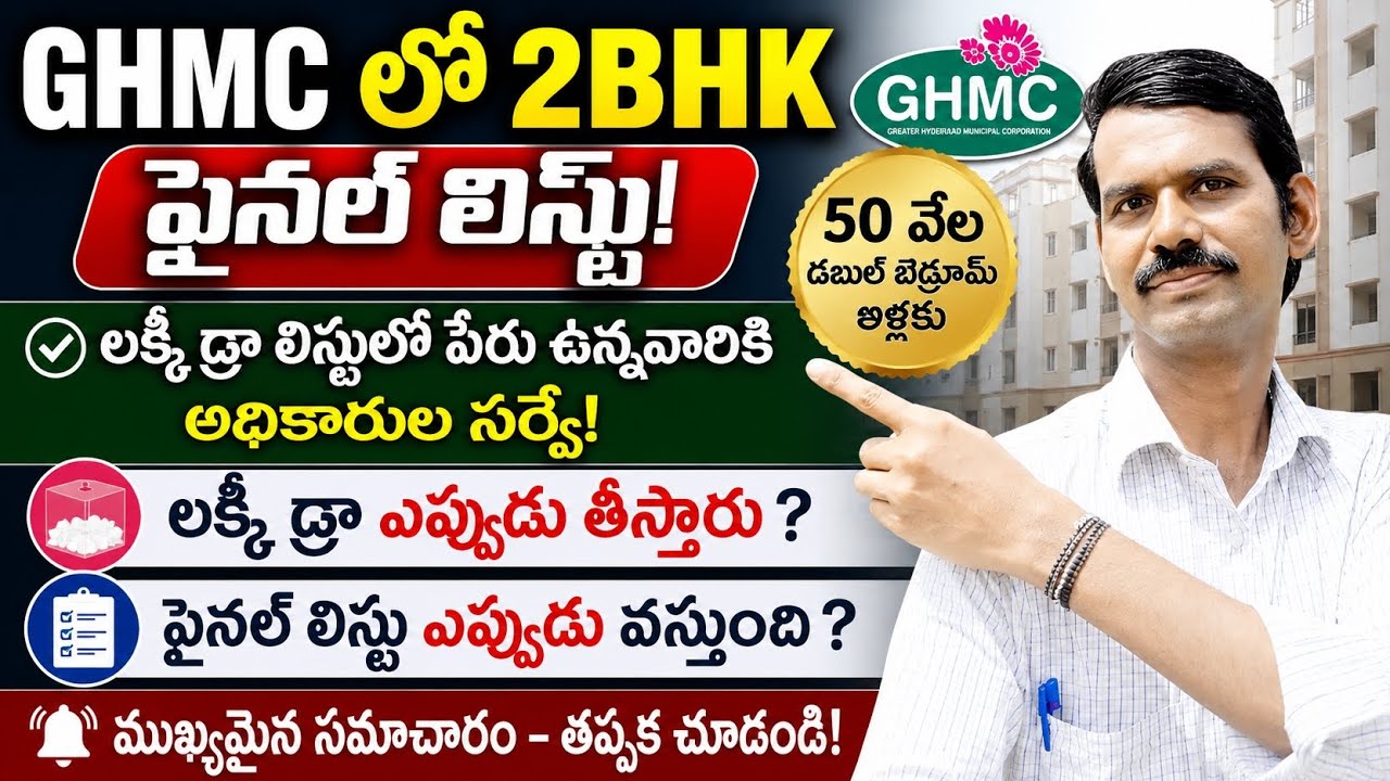 GHMC Releases Final Beneficiary List for Indiramma Houses List 2 | Double Bedroom Allotment Update 