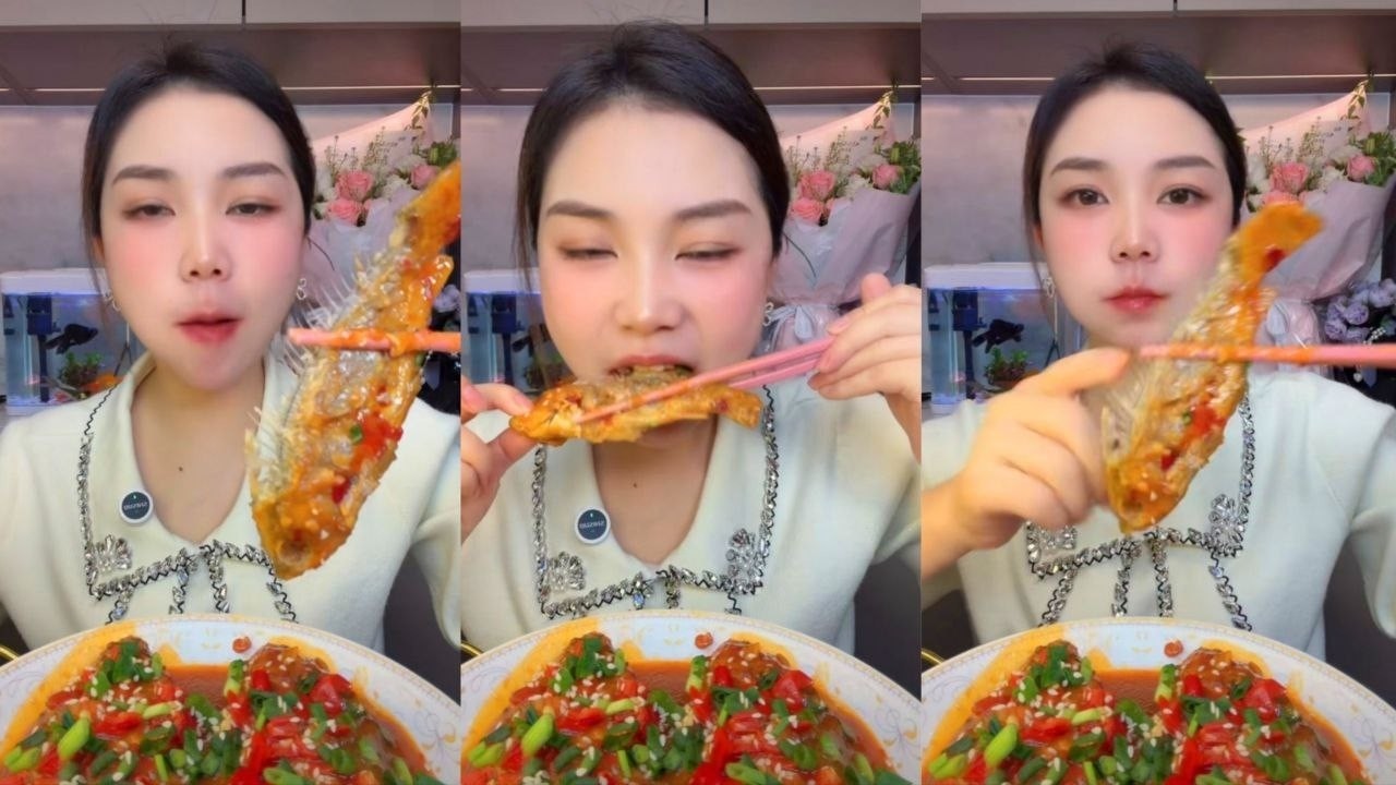 Crispy Fried Fish Mukbang ASMR | Spicy Garlic Sauce Seafood Feast & Satisfying Eating Sounds