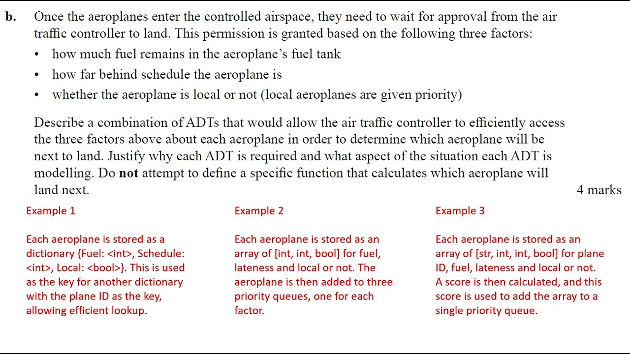 ADT Exam Questions - VCE Algorithmics