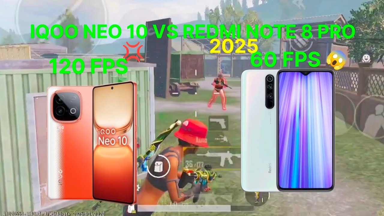 😱REDMI NOTE 8 PRO 60 FPS VS IQOO NEO 10 120 FPS BGM' TDM! | M416 1V1 | 60 FPS Still King in 2025?