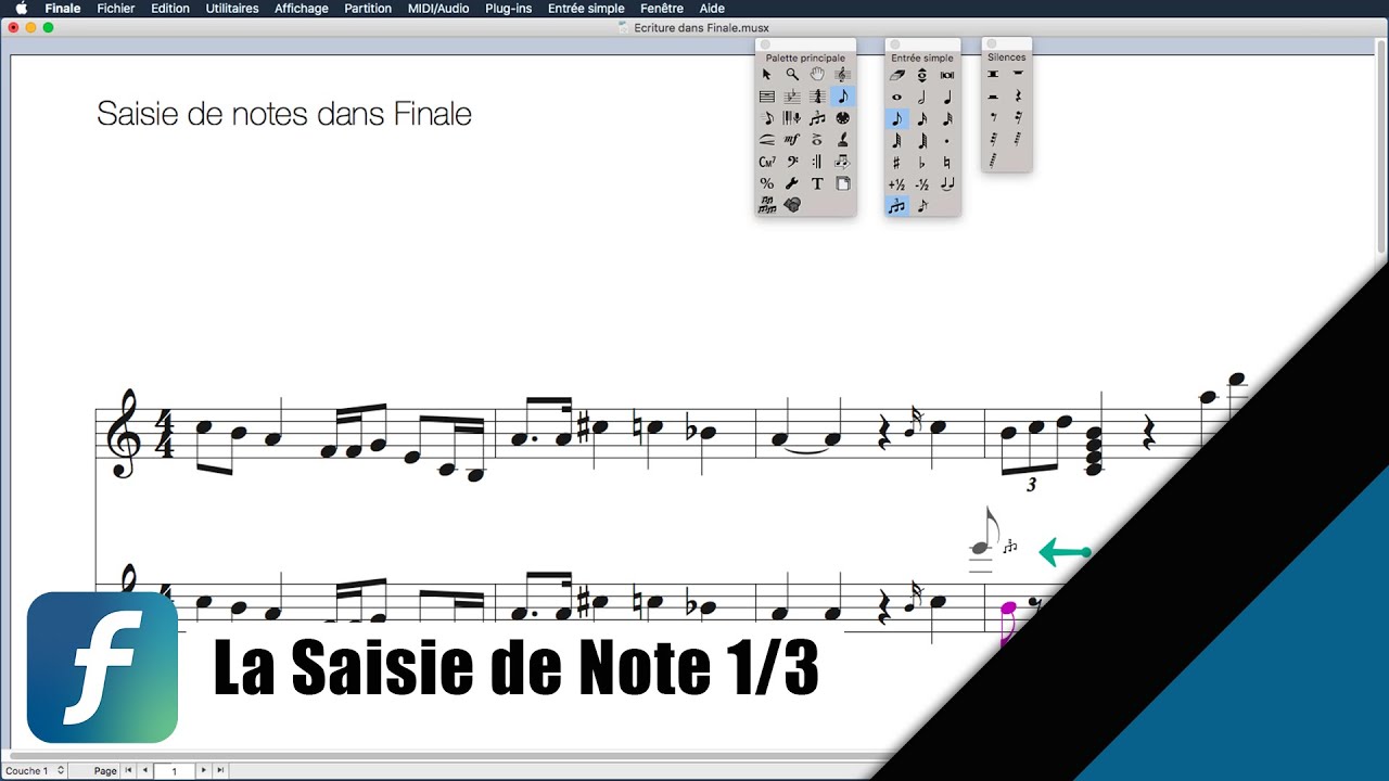 Comment &eacute;crire sa musique dans FINALE 1/3 - Tutoriel Finale (fran&ccedil;ais)