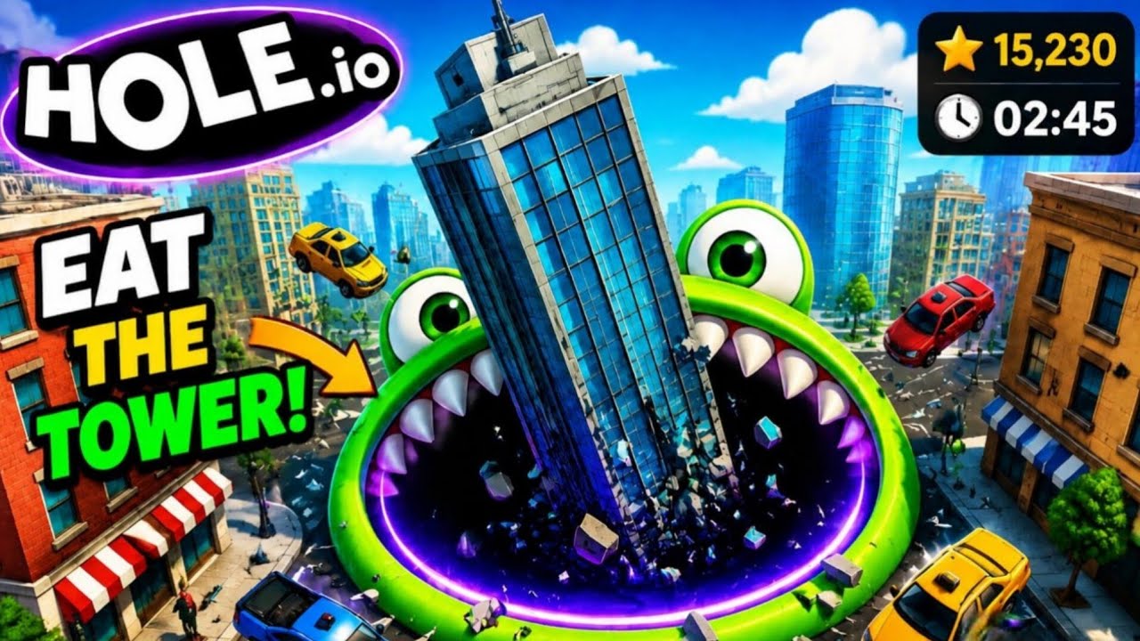 Hole.io Gameplay Walkthrough | Black Hole Evolution | Swallow Everything! (Android & iOS)