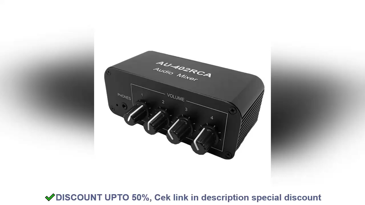 AY14 -AU-402RCA Stereo Audio Mixer Multi-Channel Audio Source Reverberator Volume Control 3.5Mm Head