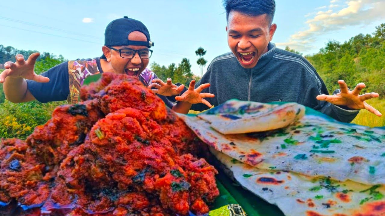 Butter Naan 🫓 with Chicken Thikka Masala cook in Jungle | Awesome recipe and delicious 😋