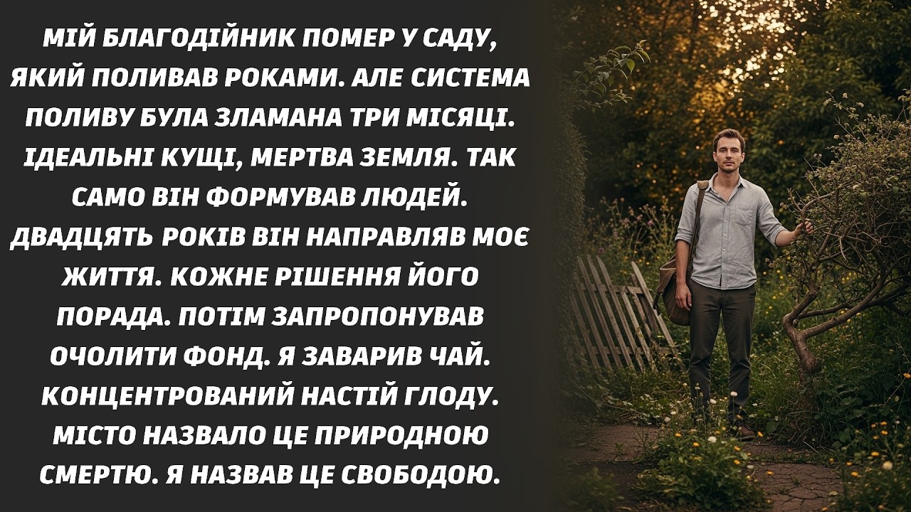 Благодійник формував моє життя роками. Я вбив його за 15 грам глоду. Ціна свободи.