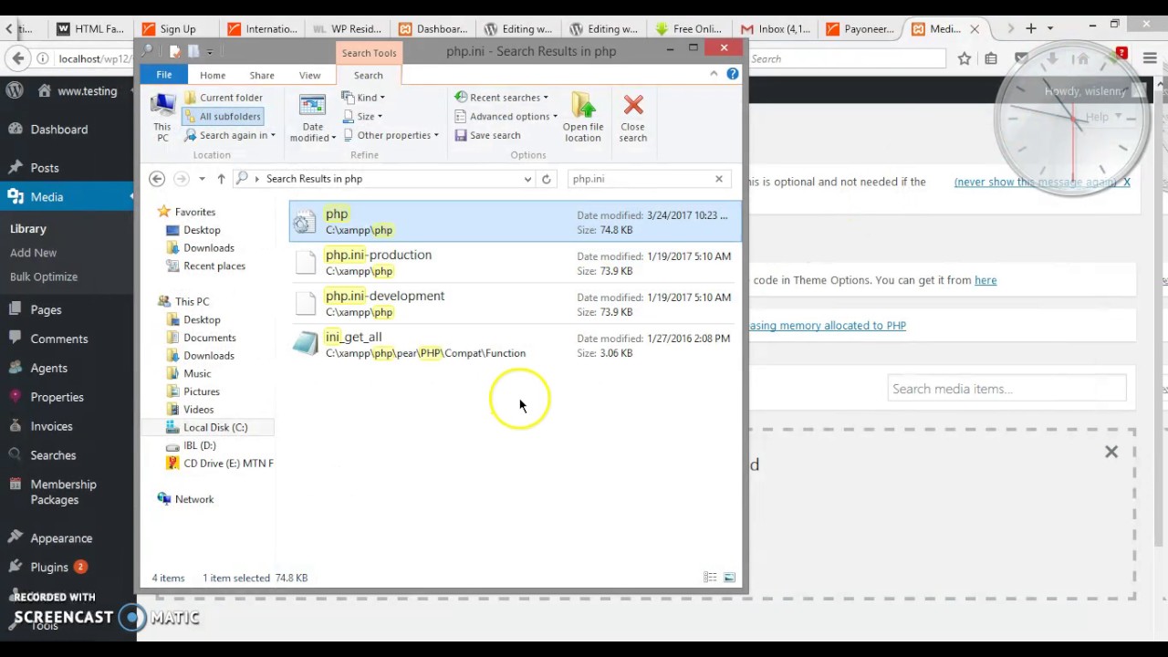 how to increase upload file size limit in wordpress using XAMPP php ini localhost