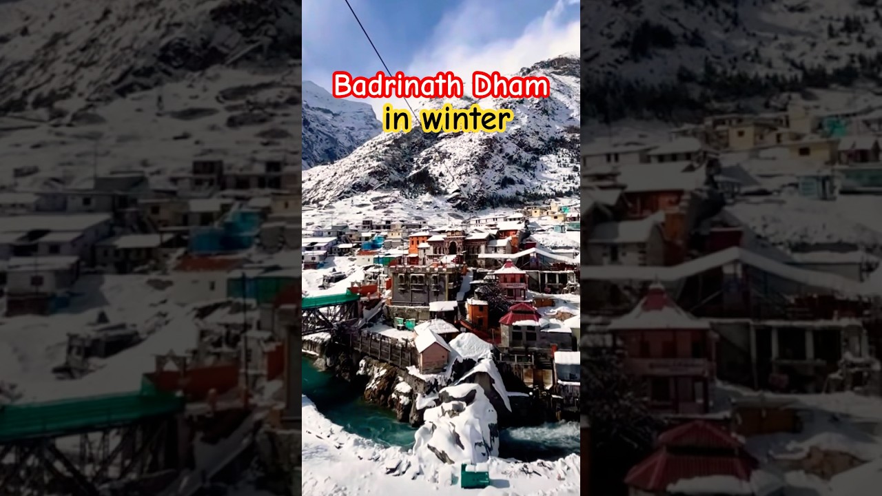 Badrinath Dham One of Char Dham of Bharat in Winter #badrinath #chardham #devbhumi #shorts