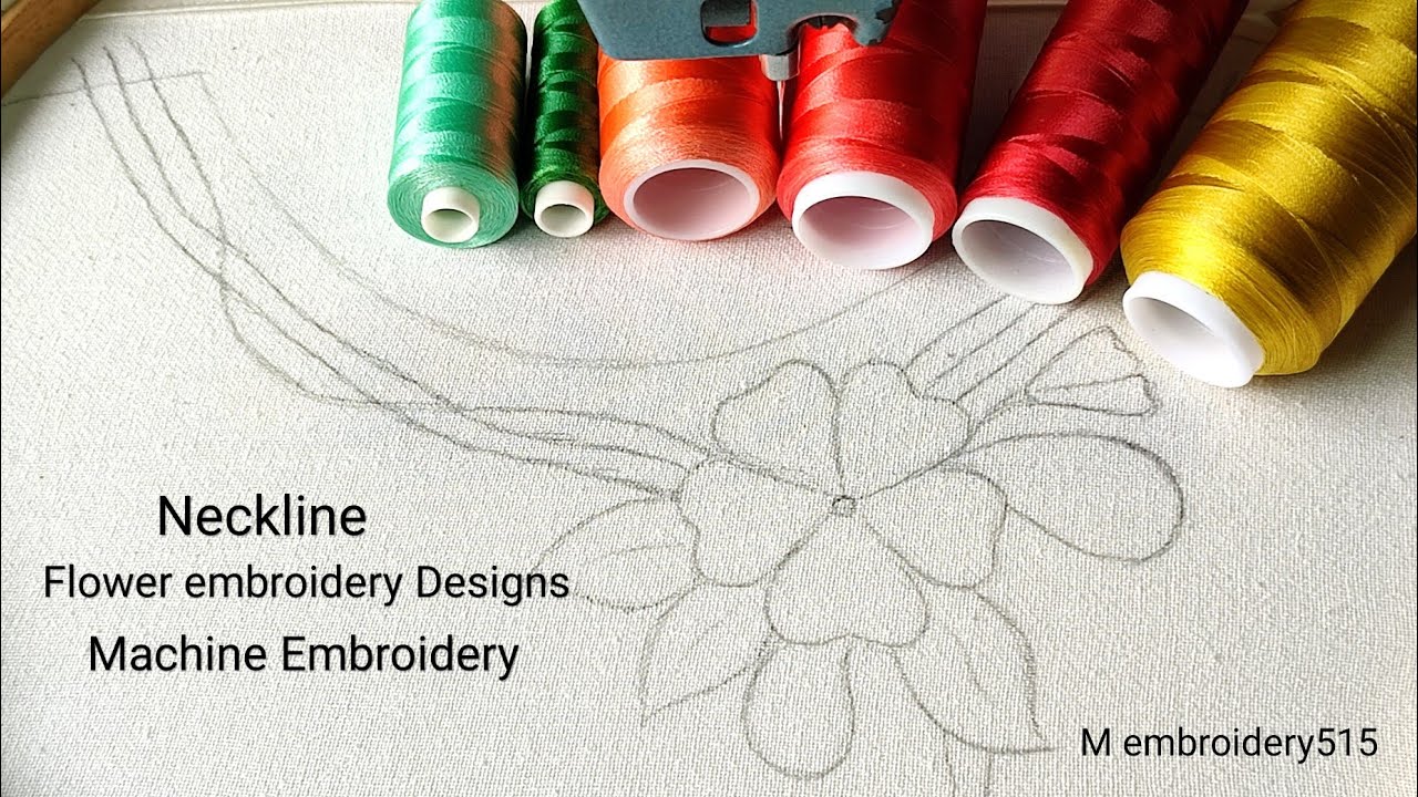 Free motion Flower embroidery Neckline design Machine Embroidery industrial zigzag machine