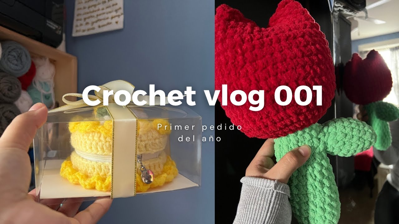Crochet Vlog 001 |Tejiendo tulipán gigante🌷| Primer pedido del año 🎂
