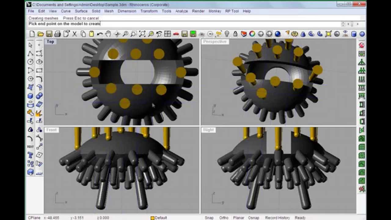 Create support structure for 3D printing.