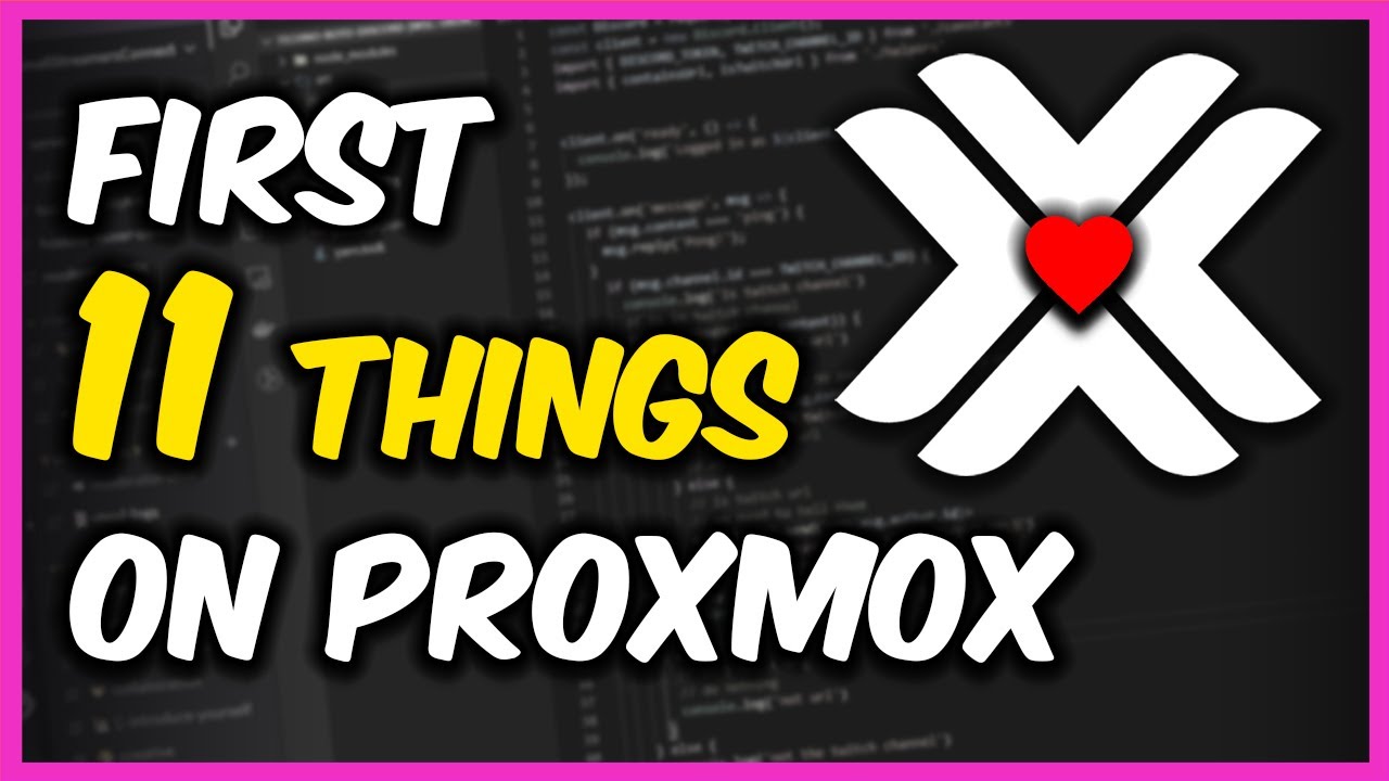 Прежде чем что-либо делать с Proxmox, я сначала делаю это...