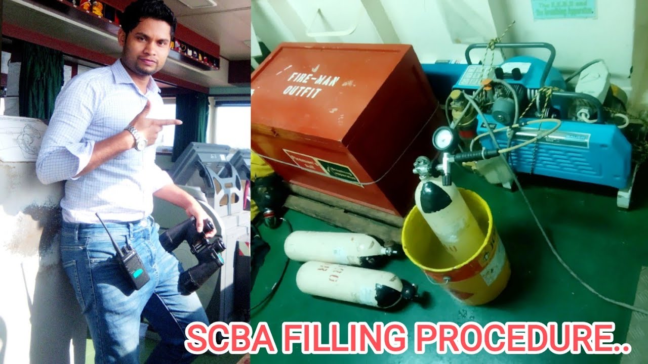 SCBA BOTTLE REFILLING BY ONBOARD SHIP AIR COMPRESSOR..3RD OFFICER JOB.junior officer should watch