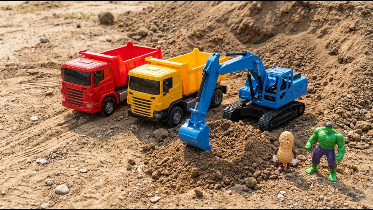 RC Trucks Working Together | Big Excavator Heavy Construction