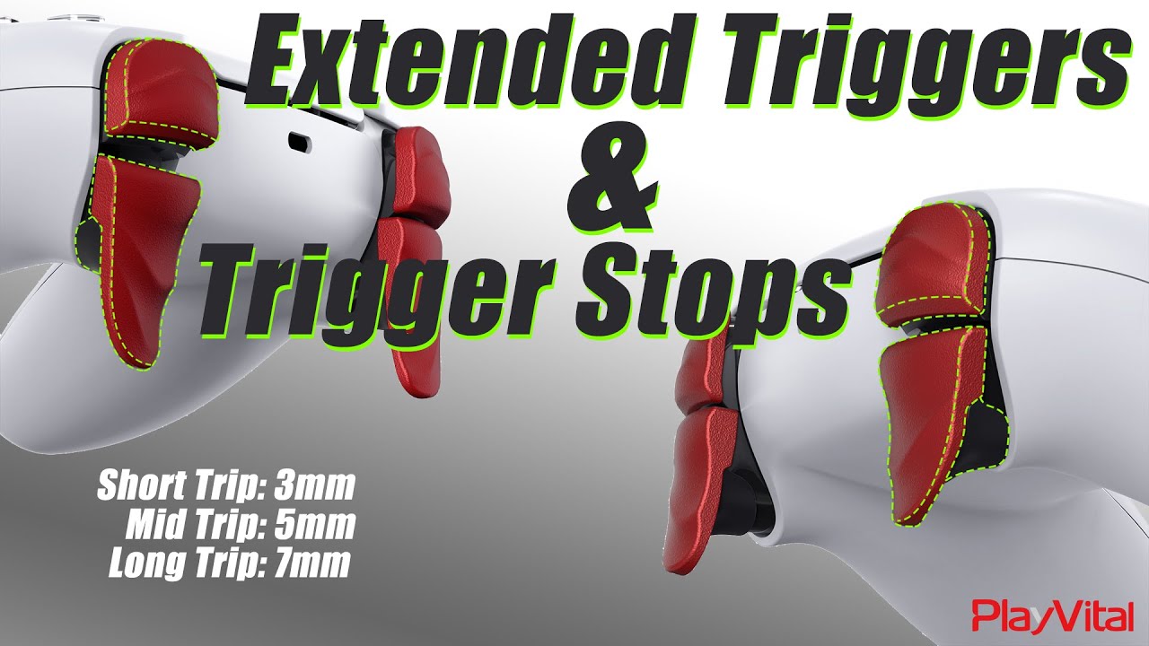 PlayVital DUNE PS5 DualSense Controller Trigger Extender with Trigger Stoppers - 3 Trips & 2 Length