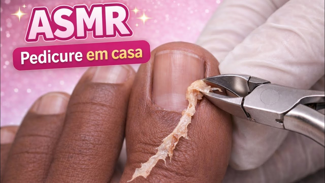 PEDICURE COMPLETO 🦶👣| ASMR| Fazendo as unhas em casa 💅 #nails #asmr #unhas 