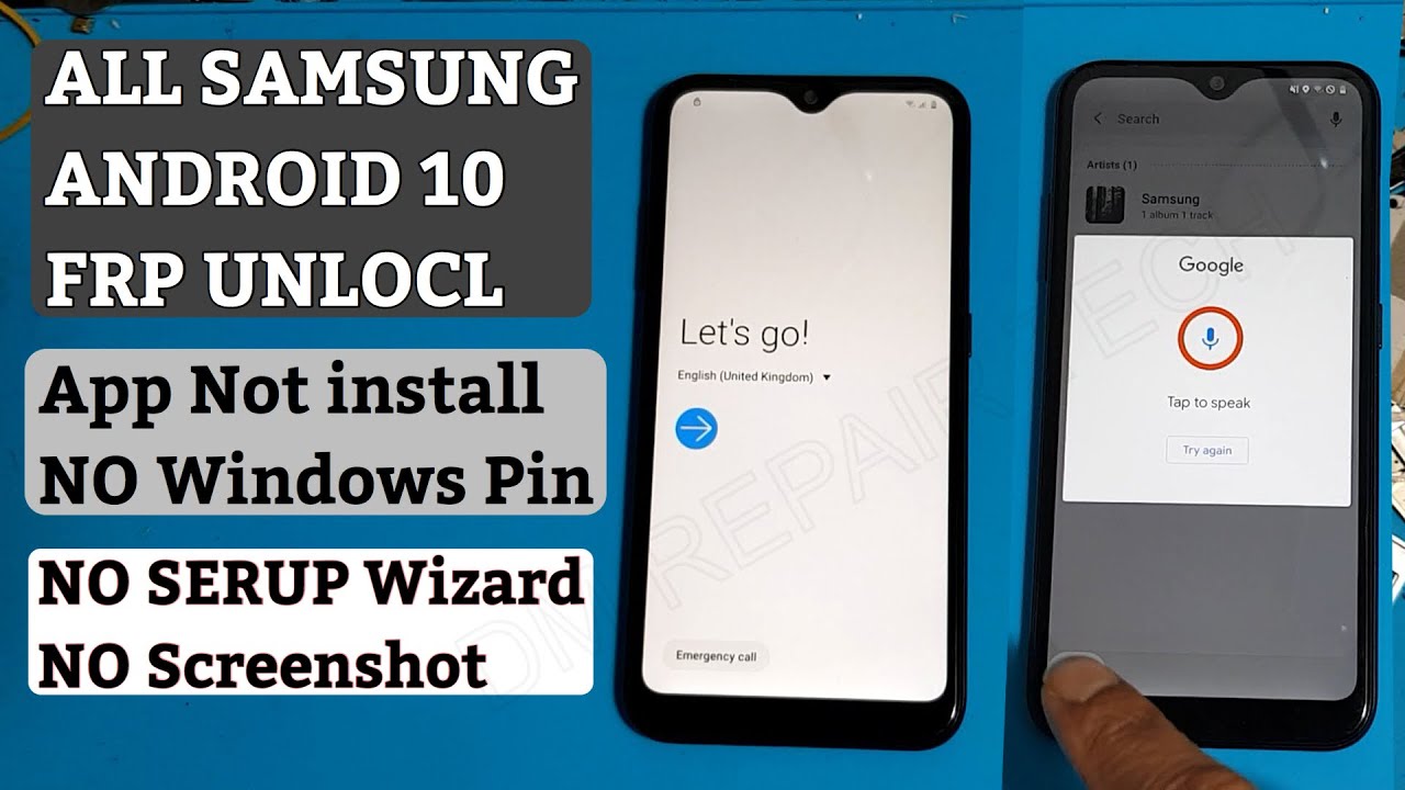 ALL Samsung Android 10 FRP Bypass App Not install - NO windows Pin - No Bluetooth - September 2020