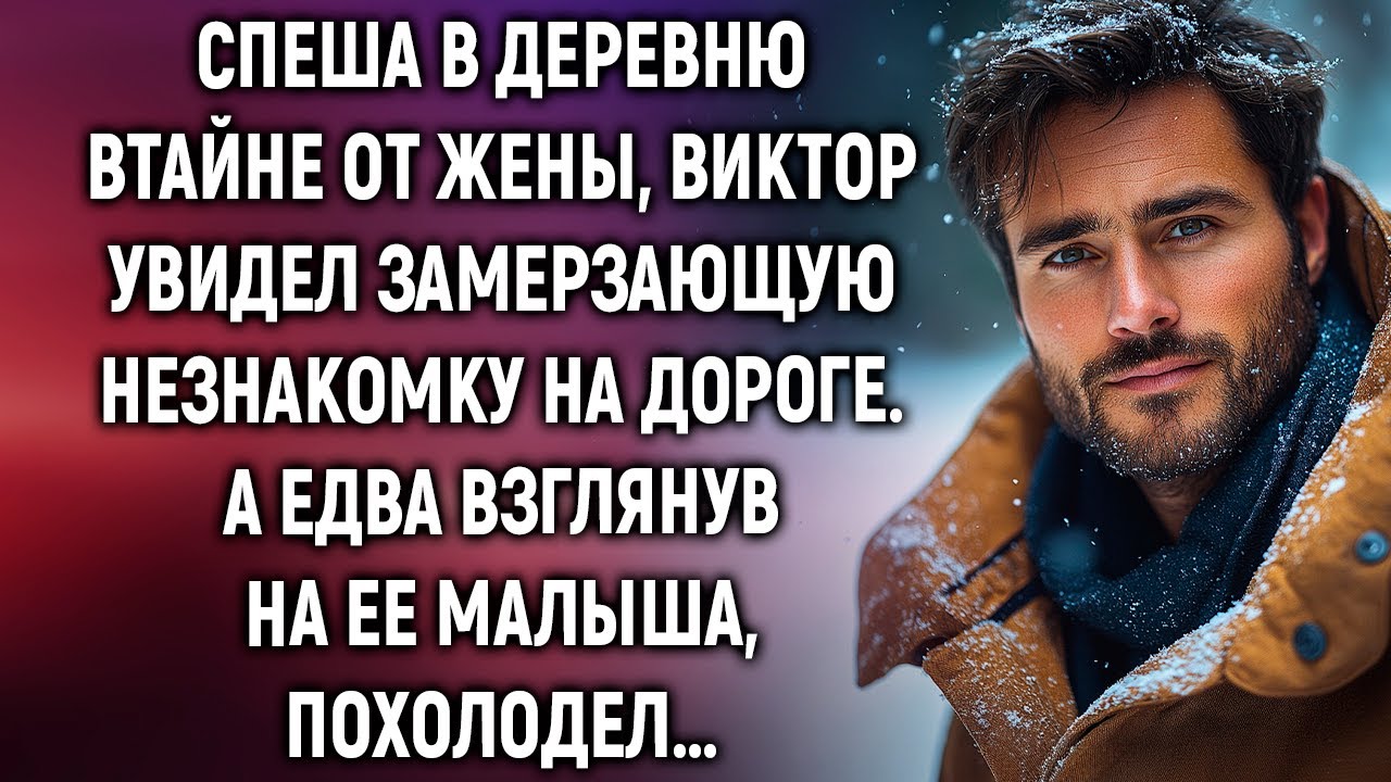 Спеша в деревню втайне от жены, Виктор увидел замерзающую незнакомку на дороге. А едва взглянув…