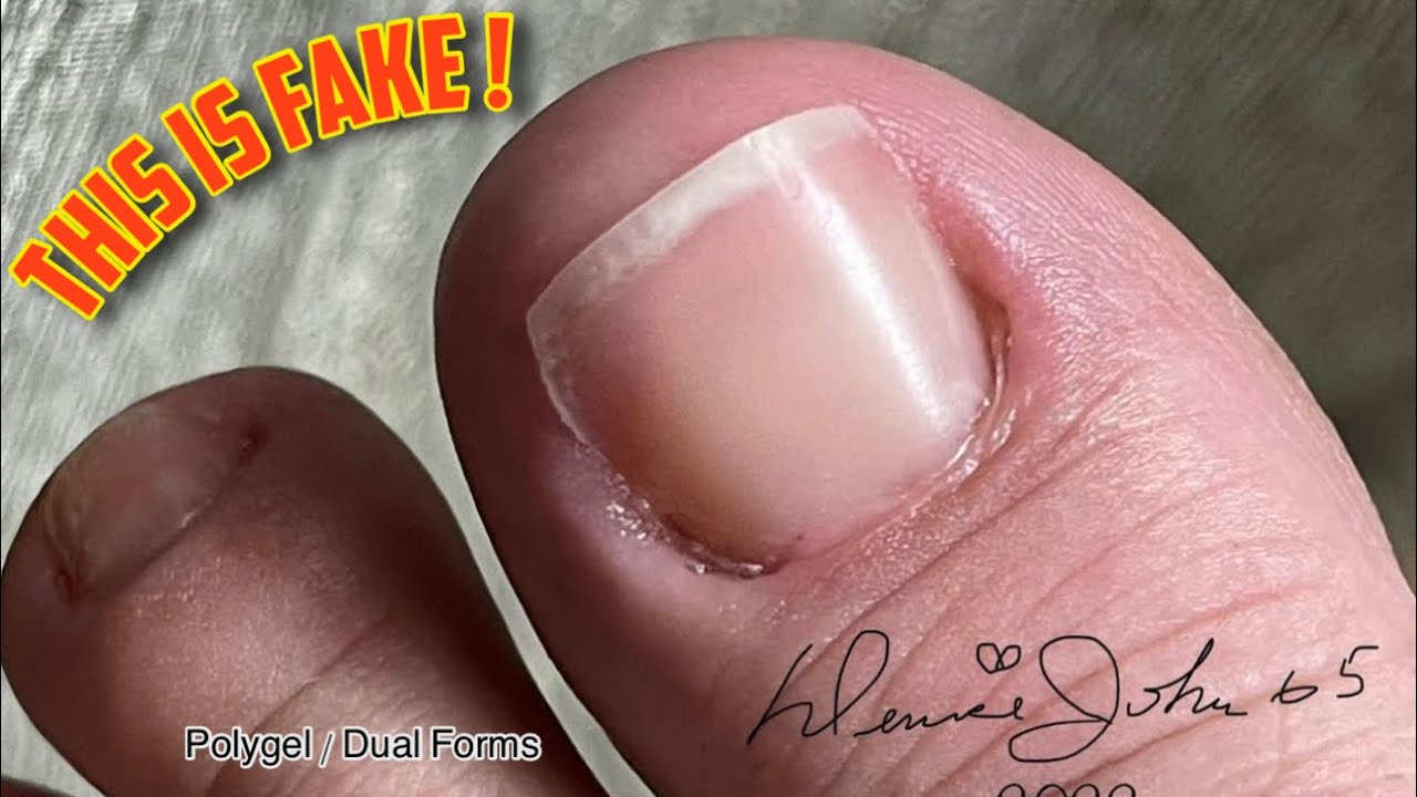 The REALIST FAKE Toenail I Ever Made  !  .................  Polygel & Dual Forms