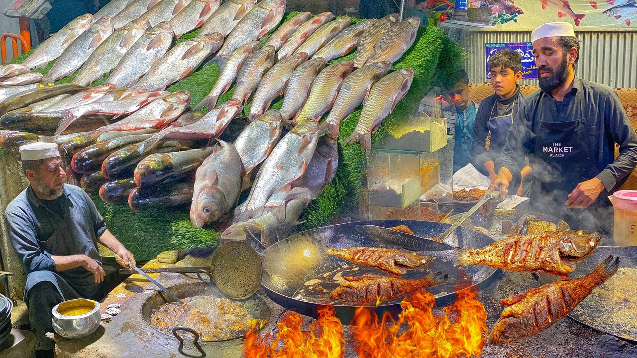 Popular Peshawari Masala Fried Fish | Spicy Fish Fry Recipe | Biggest Seafood Street of Pakistan