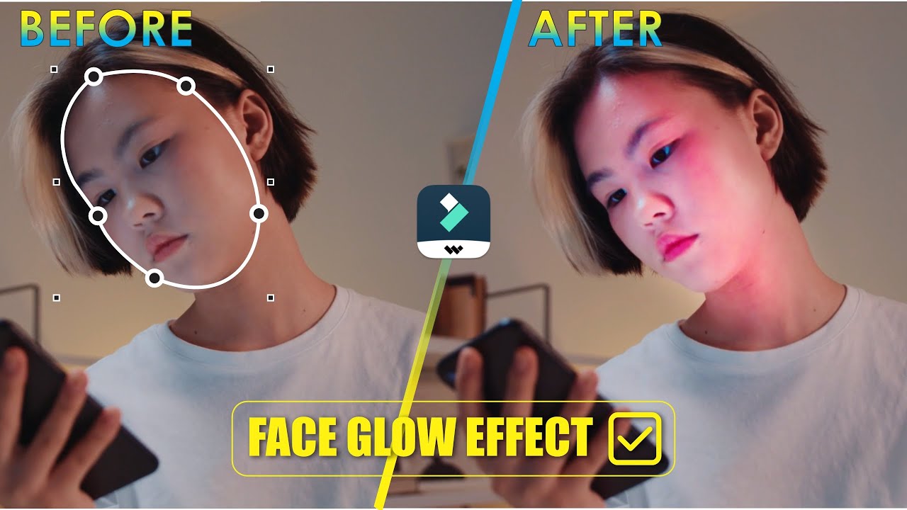 Выделите лицо с помощью эффекта Smooth Brighten & Glow в Filmora 14