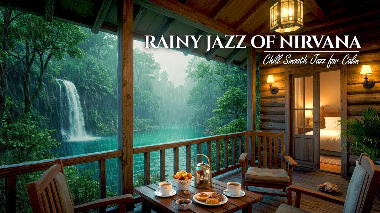 Rainy Jazz of Therapy – Chill Background Music at Lakeside Cabin Nirvana