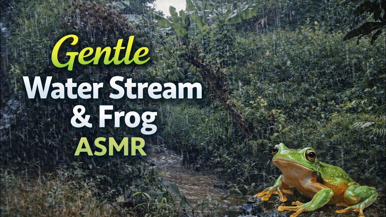 Gentle Water Stream & Frogs ASMR 🌿 30 Minutes | Relax, Deep Sleep & Stress Relief