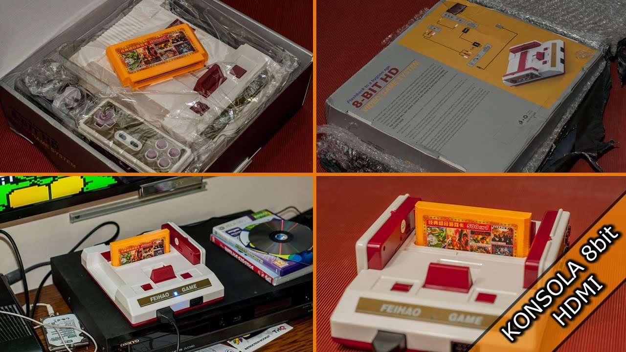 Konsola do gier 8bit stara szkoła. Rozpakowanie.
