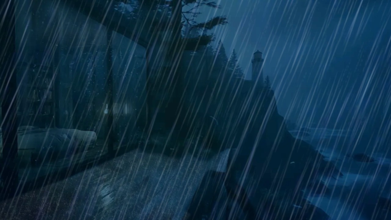 Rainfall by the Seaside Cabin | 3 Hours Gentle Rain Sounds for Deep Sleep