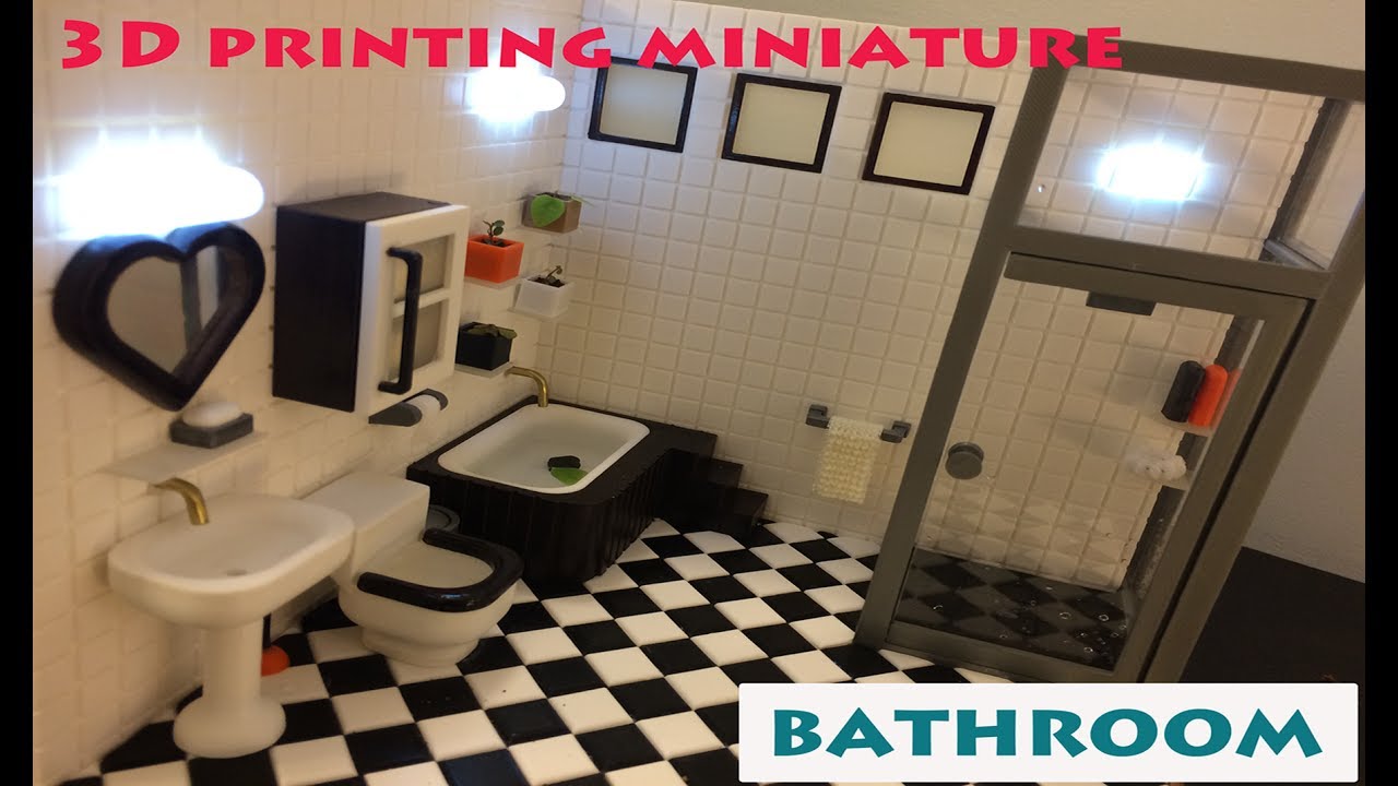Miniature Bathroom 3D Printing. Real Working Toilet , Tub & Shower Booth!