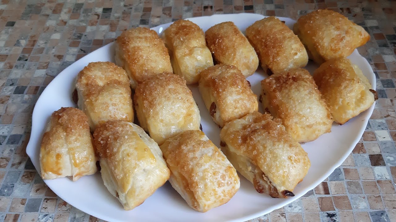 РУЛЕТИКИ С ТВОРОГОМ ИЗ СЛОЕНОГО ТЕСТА!БЫСТРО,ПРОСТО,ВКУСНО!