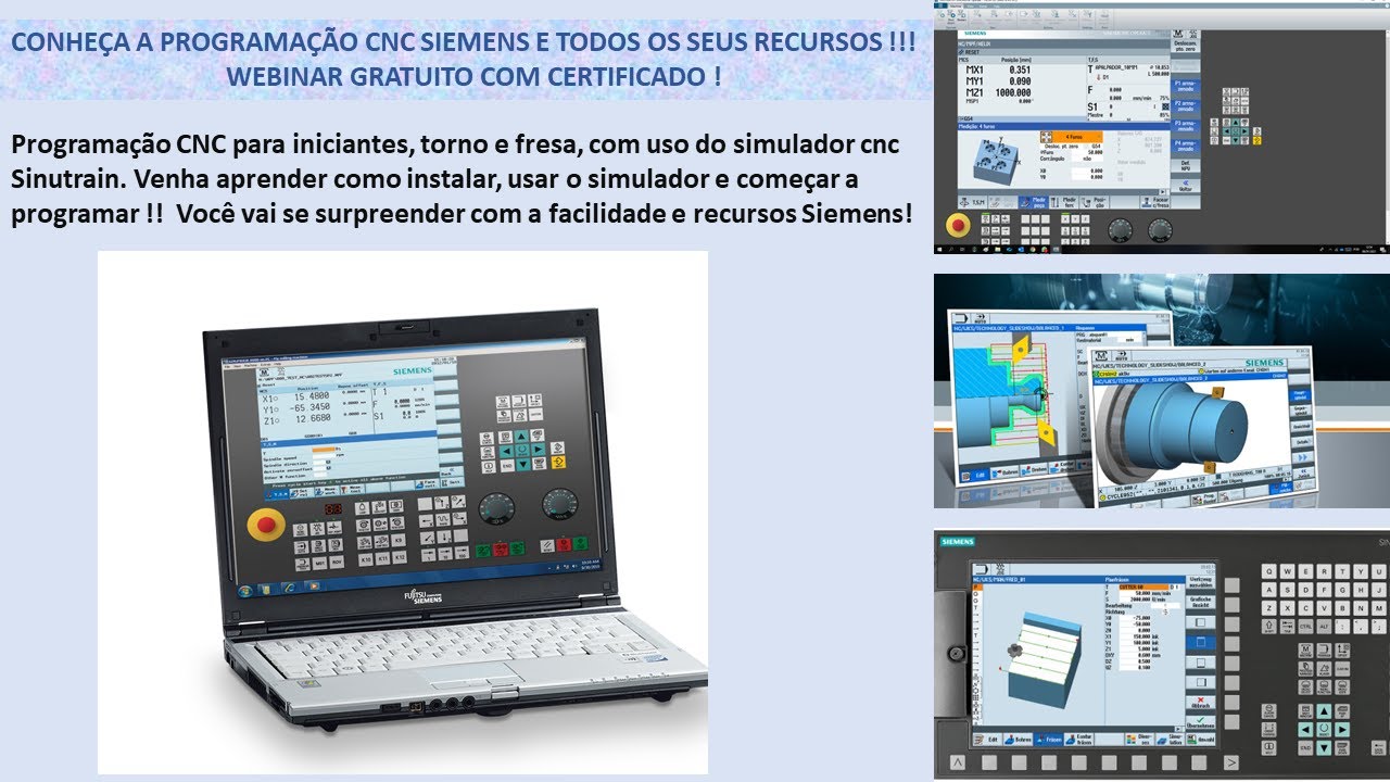 WEBINAR PROGRAMAÇÃO BÁSICA CNC SIEMENS DO DIA 27 DE ABRIL