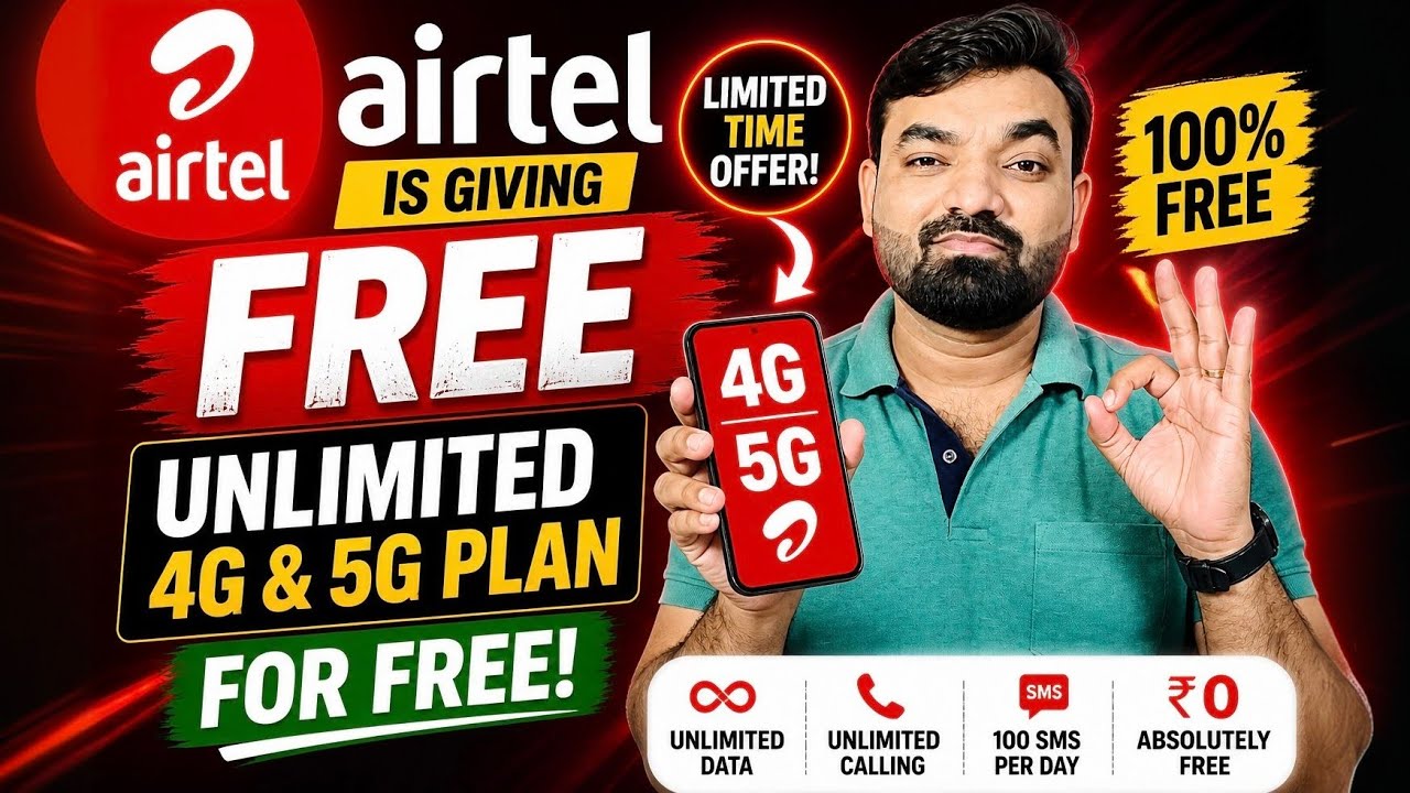 How to Get Airtel Free Unlimited 4G & 5G Plan (Step-by-Step) #telecomnews #airtel #airtel5g