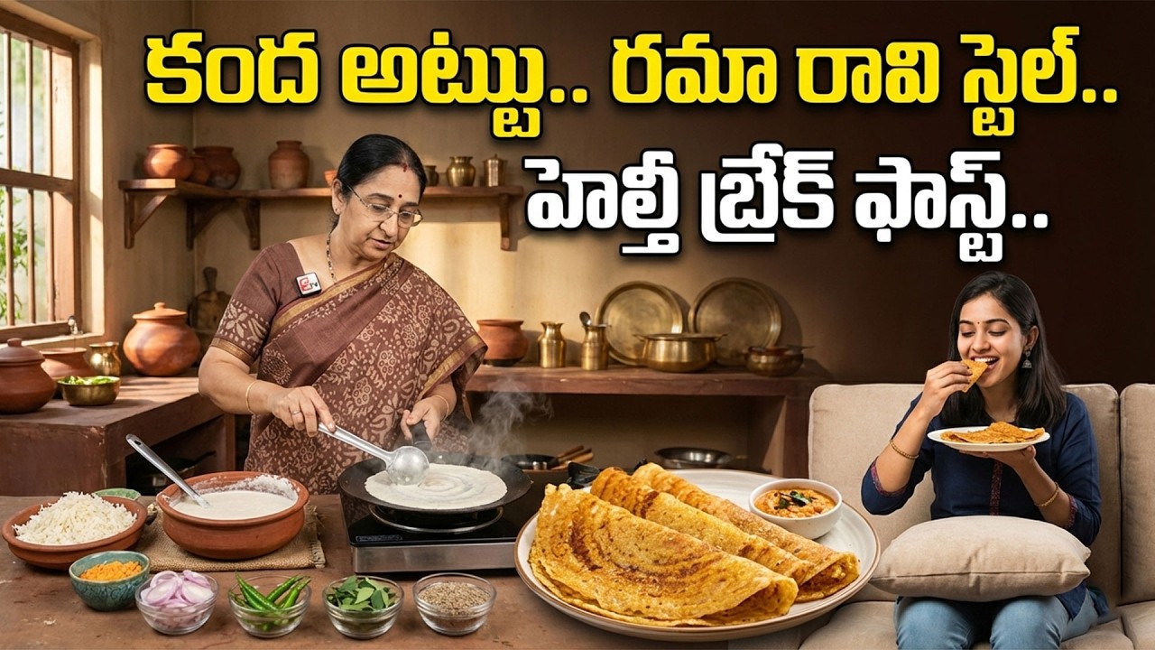 How to Make Kandattu (Yam Dosa) | Healthy Breakfast Recipe | Ramaa Raavi