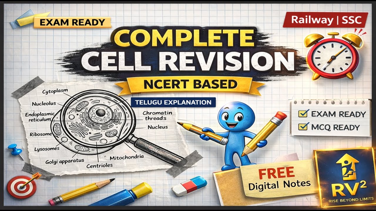 🔥Cell Complete Revision in 30 Minutes | Telugu | NCERT | Railway & SSC