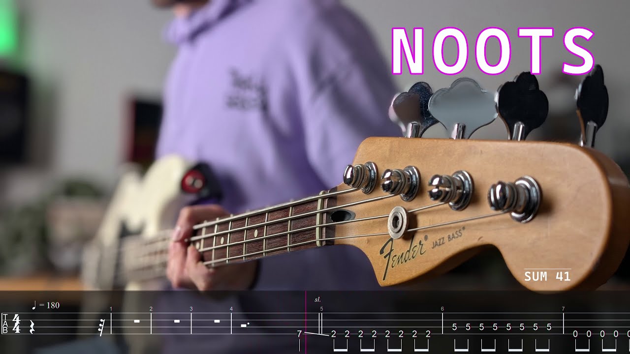Sum 41 - Noots (Bass Cover With TAB And LYRICS)