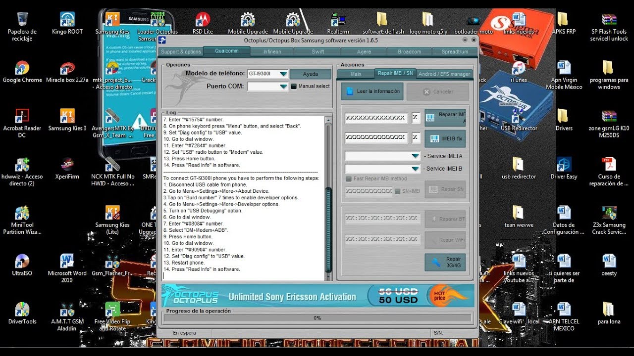 octopus crack , como activar para reparar imei