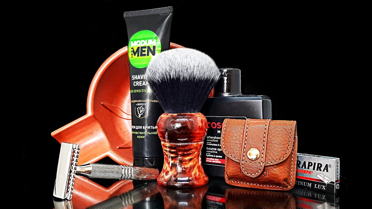 Бритьё! Yaqi travel razor, Yaqi brush 28мм, Cosmia, Modum, Rapira