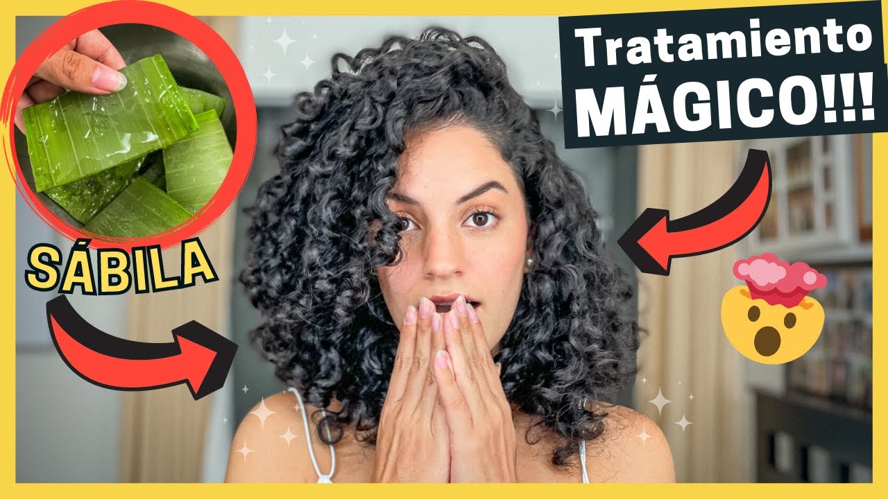 🤩Tratamiento de SÁBILA (ALOE VERA)🌵 MUY FÁCIL y EFECTIVO para un Cabello Rizado SALUDABLE y HERMOSO😍