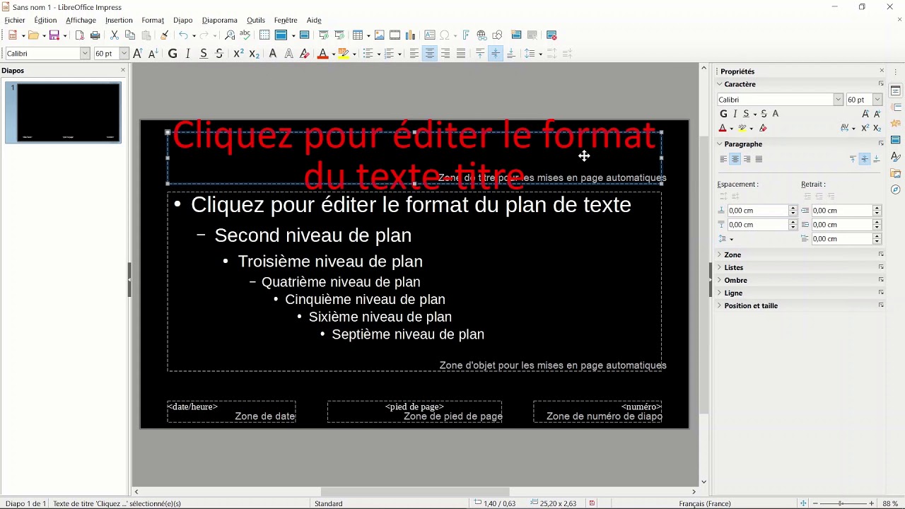 Libre office impress  1/6 :  créer un diaporama - la mise en page générale