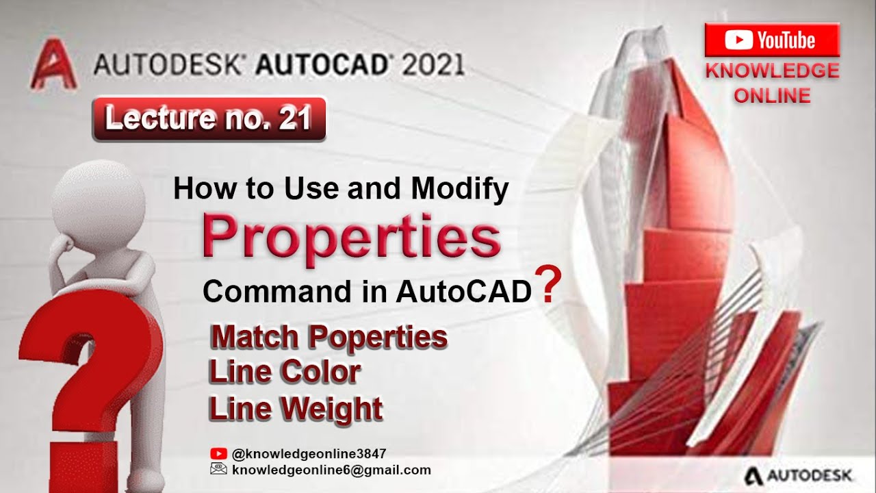 Match Property, Line Weight, Line Type in AutoCAD. Complete tutorials for Beginners in Urdu/Hindi.