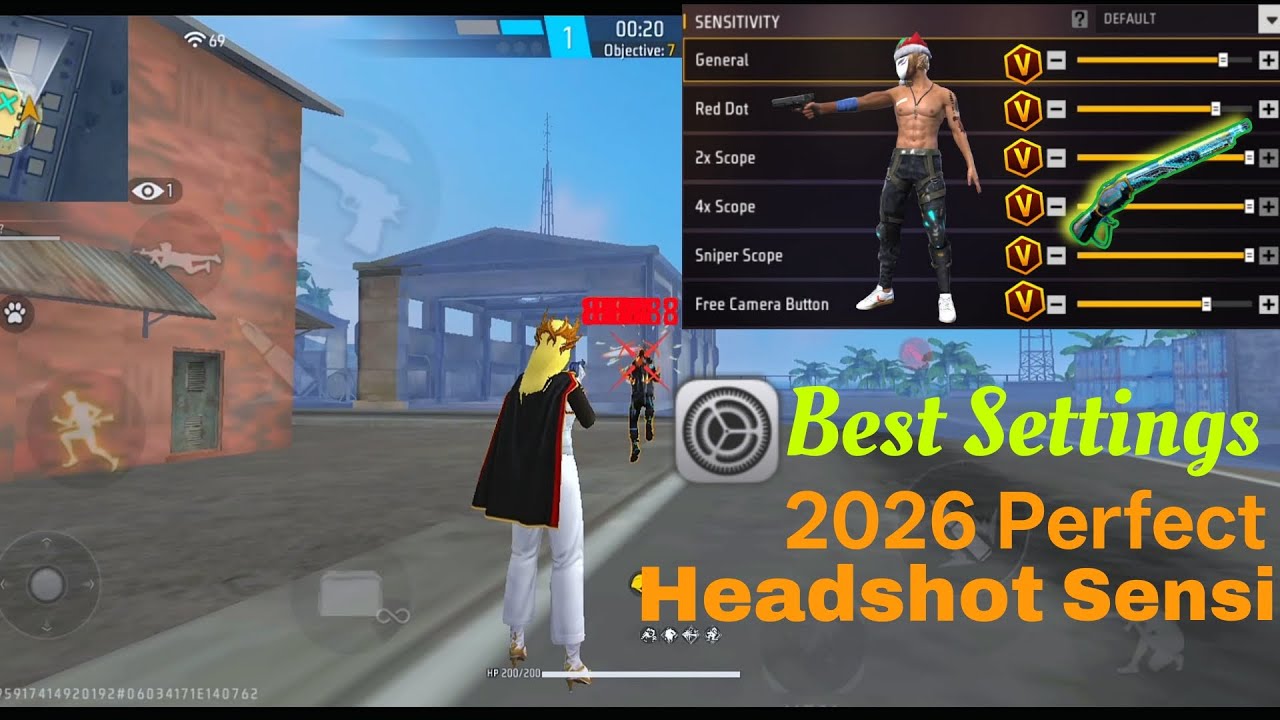 Free Fire Best Sensitivity after OB52 2026⚡ setting | sensi+hud.