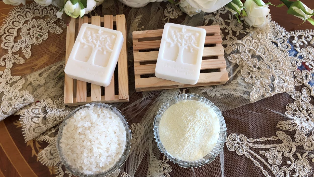 DIY Rice Soap and Milk Soap صابونة الأرز وصابونة الحليب لنقاء وصفاء البشرة