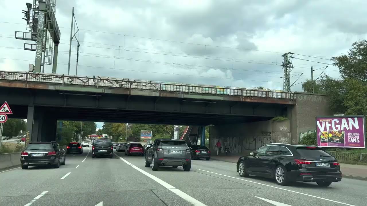 driving to Hamburg from Rosengarten to the City Center September 2022 4K