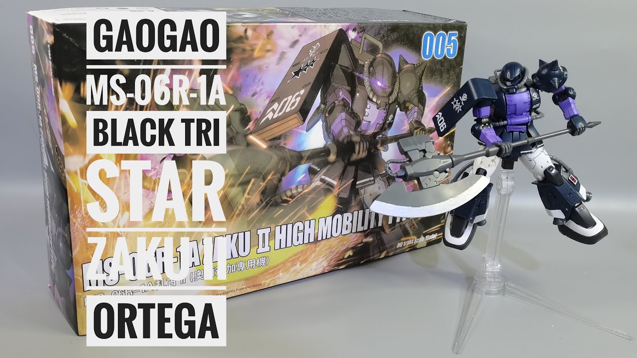 GAOGAO HG MS-06R Black Tri Star Zaku II Ortega Custom #06