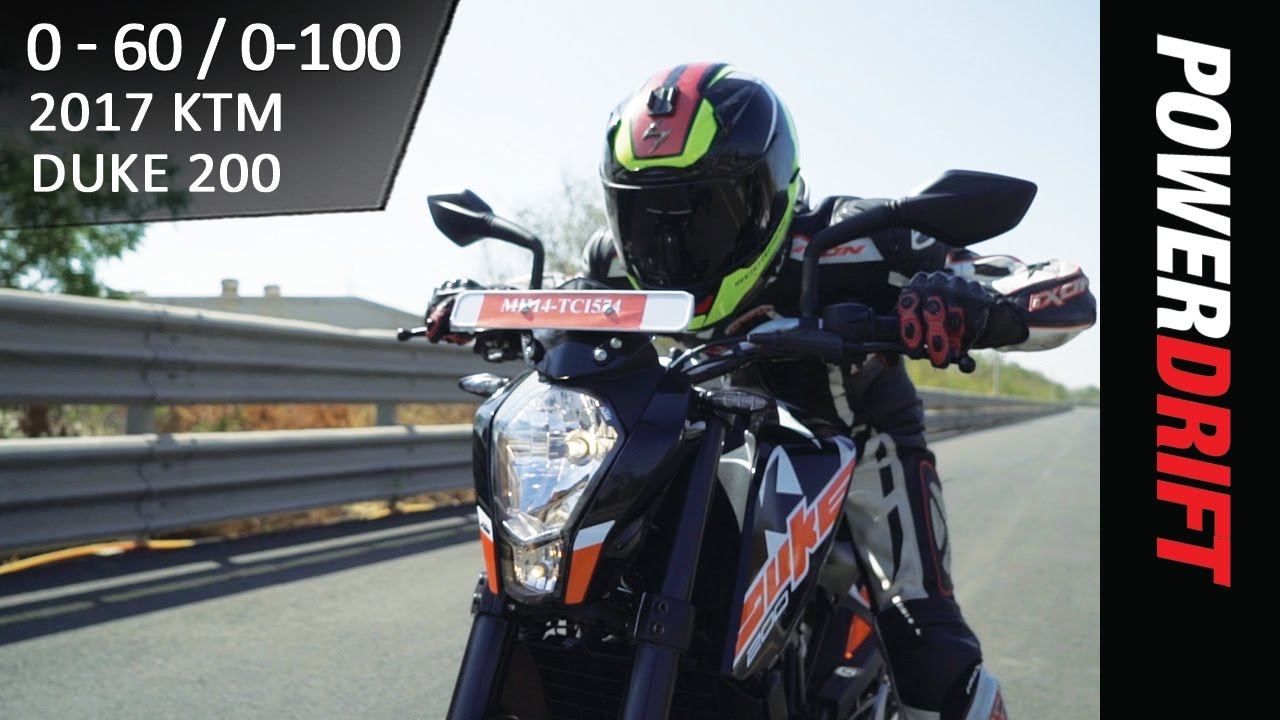 KTM Duke 200 (2017) : 0 to 60 - 0 to 100 Speed Test : PowerDrift