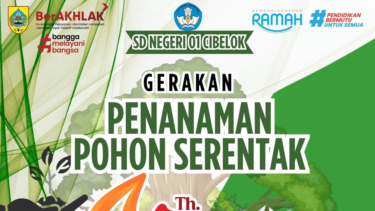 PENANAMAN POHON SERENTAK MEMPERINGATI HARI JADI KABUPATEN PEMALANG YANG KE-451 SDN 01 CIBELOK