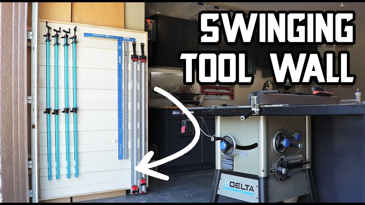 Swinging Tool Wall // Clever Plywood Storage Solution