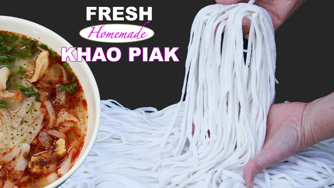 Khao Piak (Udon) Noodle Recipe (Fresh/Beautiful/Homemade) | Secret Kneading Technique
